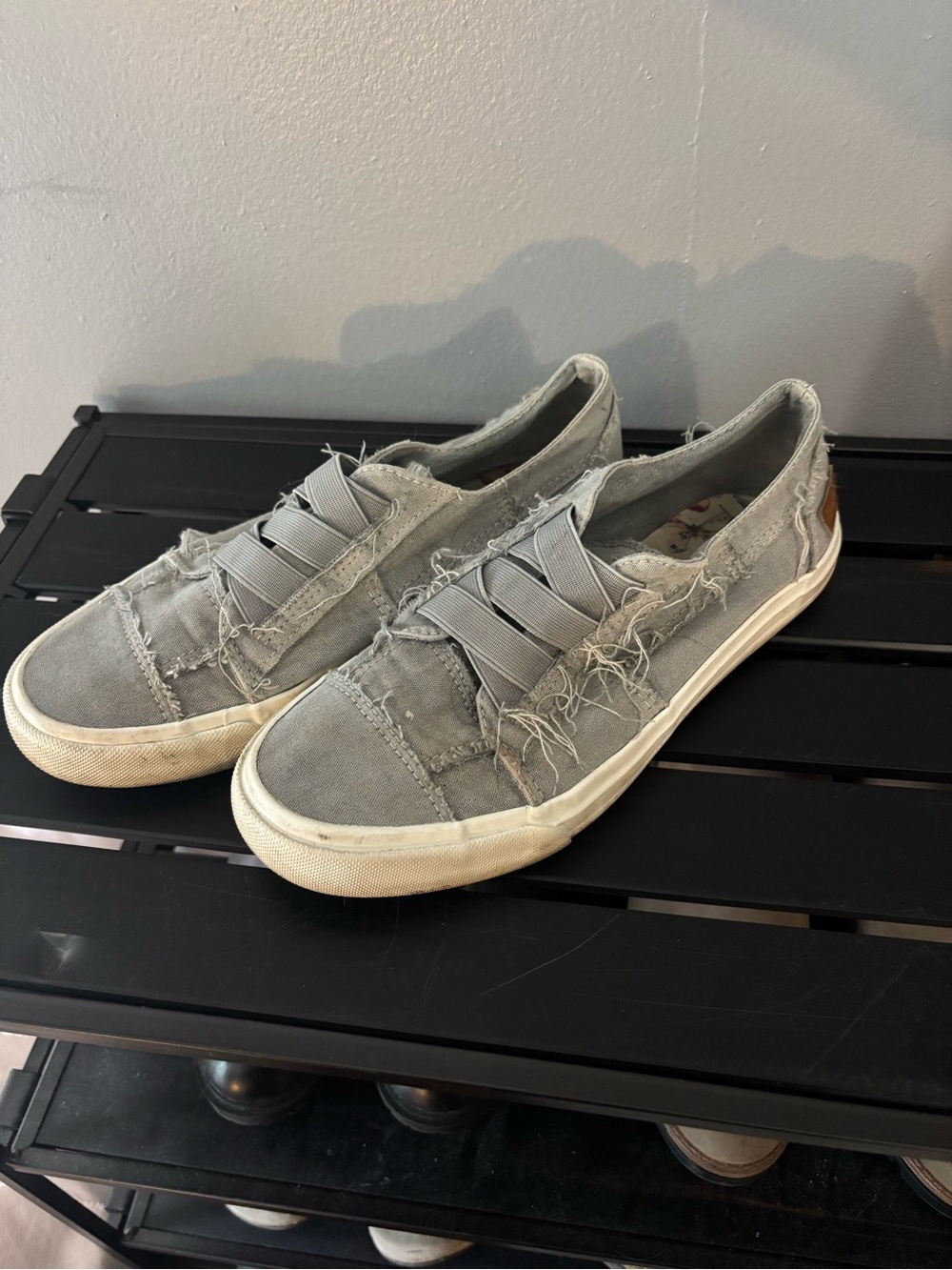 Blowfish Gray Distressed Slip-On Sneakers